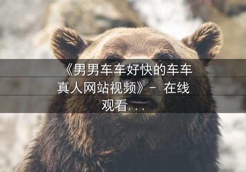 《男男车车好快的车车真人网站视频》- 在线观看HD中字 - 一场速度与情感的极限碰撞