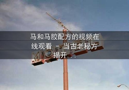 马和马胶配方的视频在线观看 - 当古老秘方揭开人性最黑暗的欲望