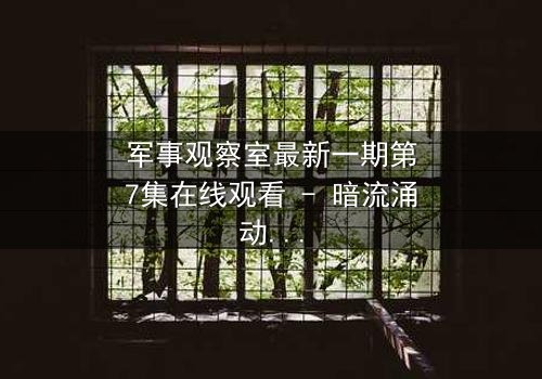军事观察室最新一期第7集在线观看 - 暗流涌动,谁在操控全球战略棋局?