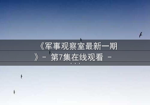 《军事观察室最新一期》- 第7集在线观看 - 揭开绝密档案背后的惊天谎言