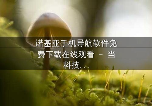 诺基亚手机导航软件免费下载在线观看 - 当科技导航成为致命陷阱,谁能逃脱?