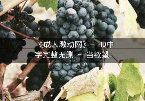 《成人激动网》- HD中字完整无删 - 当欲望与救赎交织,谁能全身而退?