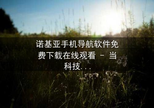 诺基亚手机导航软件免费下载在线观看 - 当科技导航成为生死赌局,你将如何抉择?