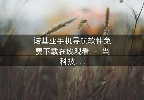 诺基亚手机导航软件免费下载在线观看 - 当科技成为生存的唯一希望