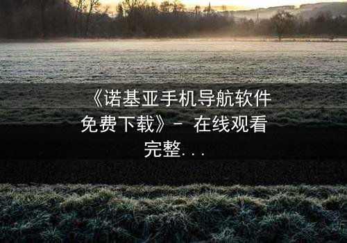 《诺基亚手机导航软件免费下载》- 在线观看完整无删 - 揭秘科技背后的致命陷阱