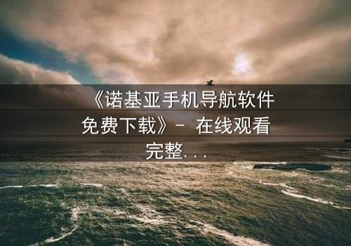 《诺基亚手机导航软件免费下载》- 在线观看完整无删 - 一场数字迷宫中的生死抉择