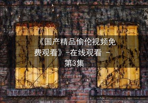 《国产精品偷伦视频免费观看》-在线观看 - 第3集