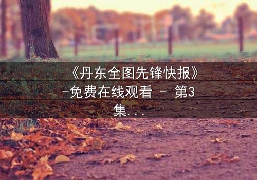 《丹东全图先锋快报》-免费在线观看 - 第3集HD中字完整无删