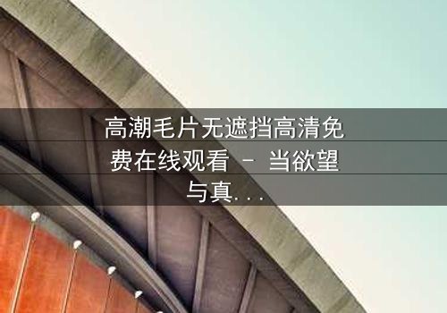 高潮毛片无遮挡高清免费在线观看 - 当欲望与真相碰撞,谁能全身而退?